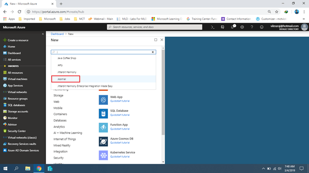 Installing Joomla On Azure